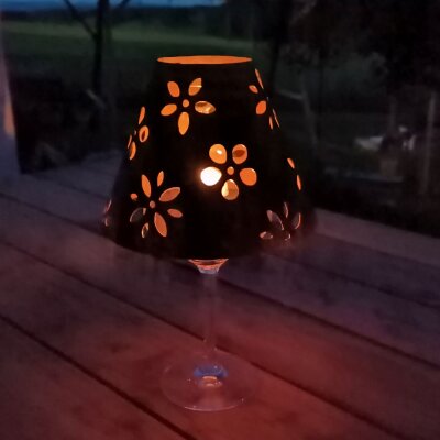 Weinglasschirm Flower - Edelrost