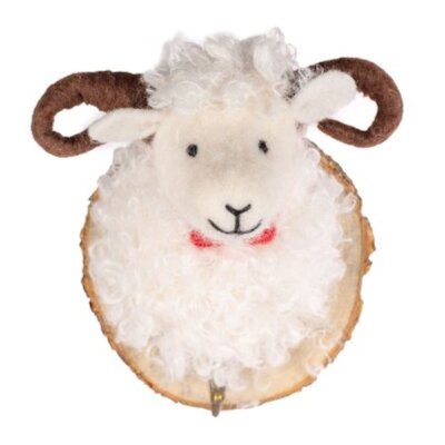Schaf mit Hörnern - Kleiderhaken aus Filz