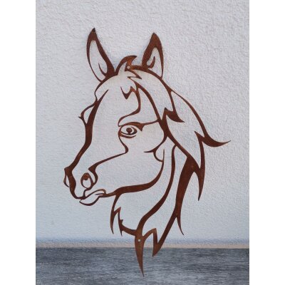Wandbild Pferdekopf - Edelrost