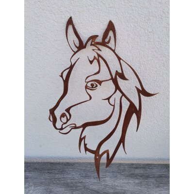 Wandbild Pferdekopf - Edelrost